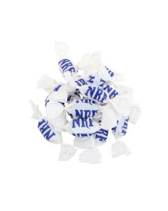 Drops med Bringebær/lakris smak i poser av 2,5 kg